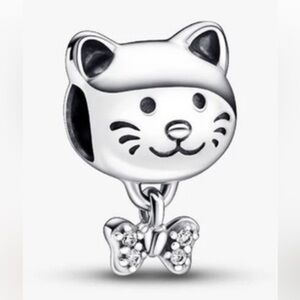 Pandora “pet cat and bow charm” sterling Silver